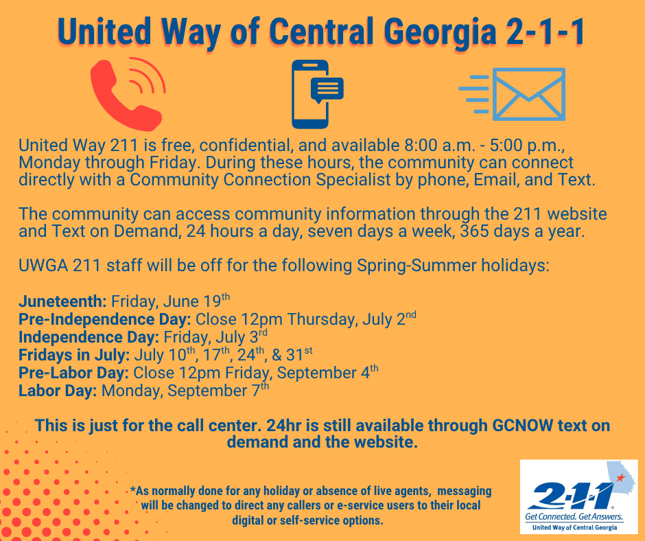 2-1-1 | United Way of Central Georgia